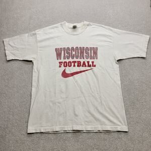 Vintage Wisconsin Badgers Football Nike Custom T Shirt Men's Size X Large